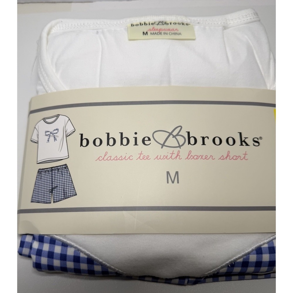 Bobbie Brooks Women's M (8-10) Tee with Boxer Shorts Cotton Pajamas NEW CL122
